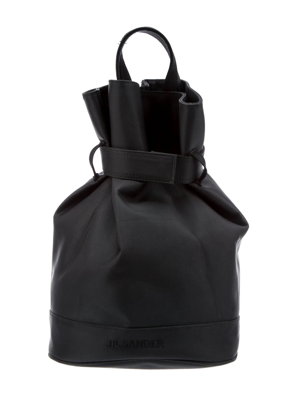 JIL SANDER bucket bag nylon matte black convertible sling slouchy